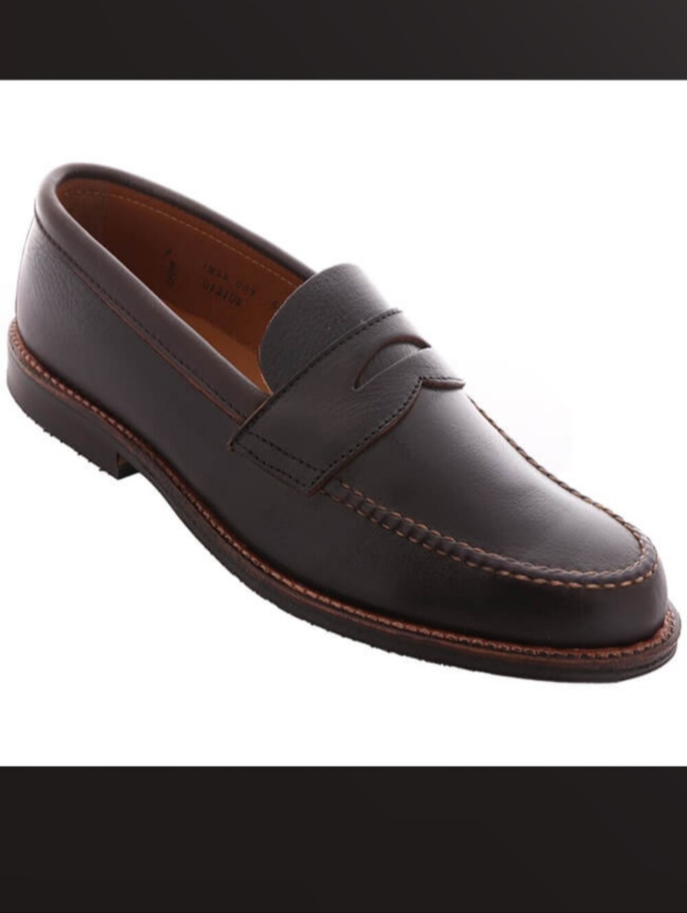 Alden Leisure Handsewn Calfskin Dark Brown Grain Penny Loafer